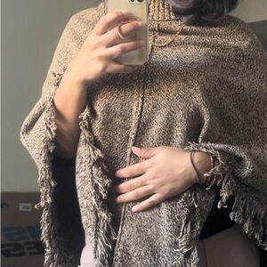 Cozy Tan Fringed Women's Sweater